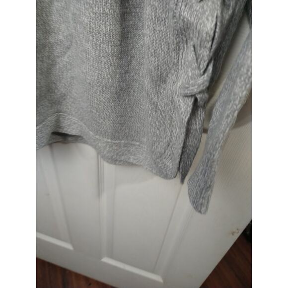 RD Style Woman's 2X Sweater Grey Heathered Tunic Side Laceup Round Hem - Picture 7 of 10